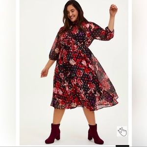 Torrid Burgundy mock neck dress